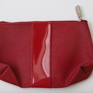 Lancome Red Vintage Makeup Zipper Bag